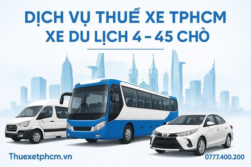Dịch vụ thuê xe TPHCM xe 4 7 16 45 chỗ đời mới tại DVDL Lê Trọng