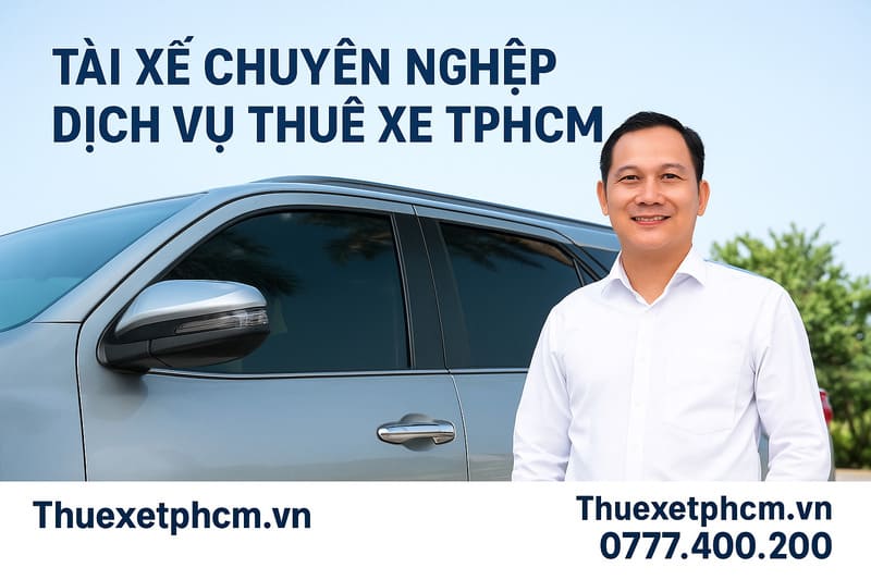 tài xế chuyên nghiệp vui vẻ tận tâm lái xe an toàn tại TPHCM