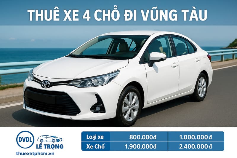 Thuê xe 4 chỗ đi Vũng Tàu giá rẻ