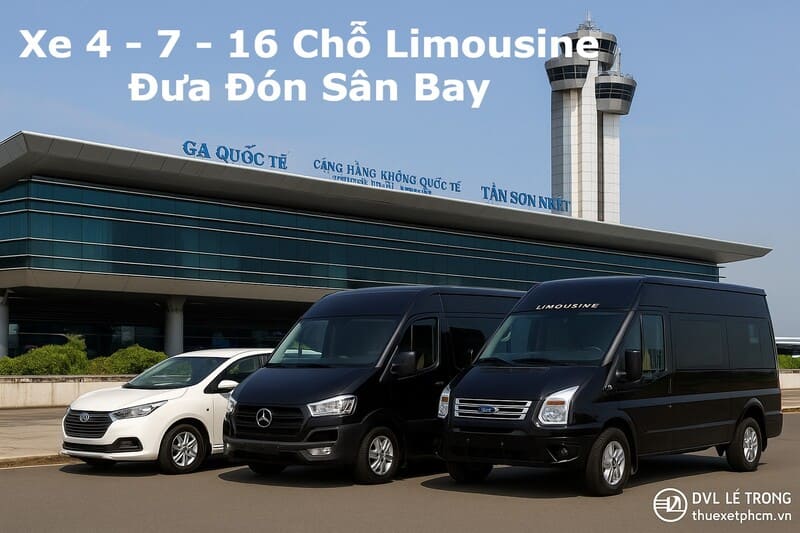 xe 4 chỗ 7 chỗ 16 chỗ phục vụ đưa đón sân bay