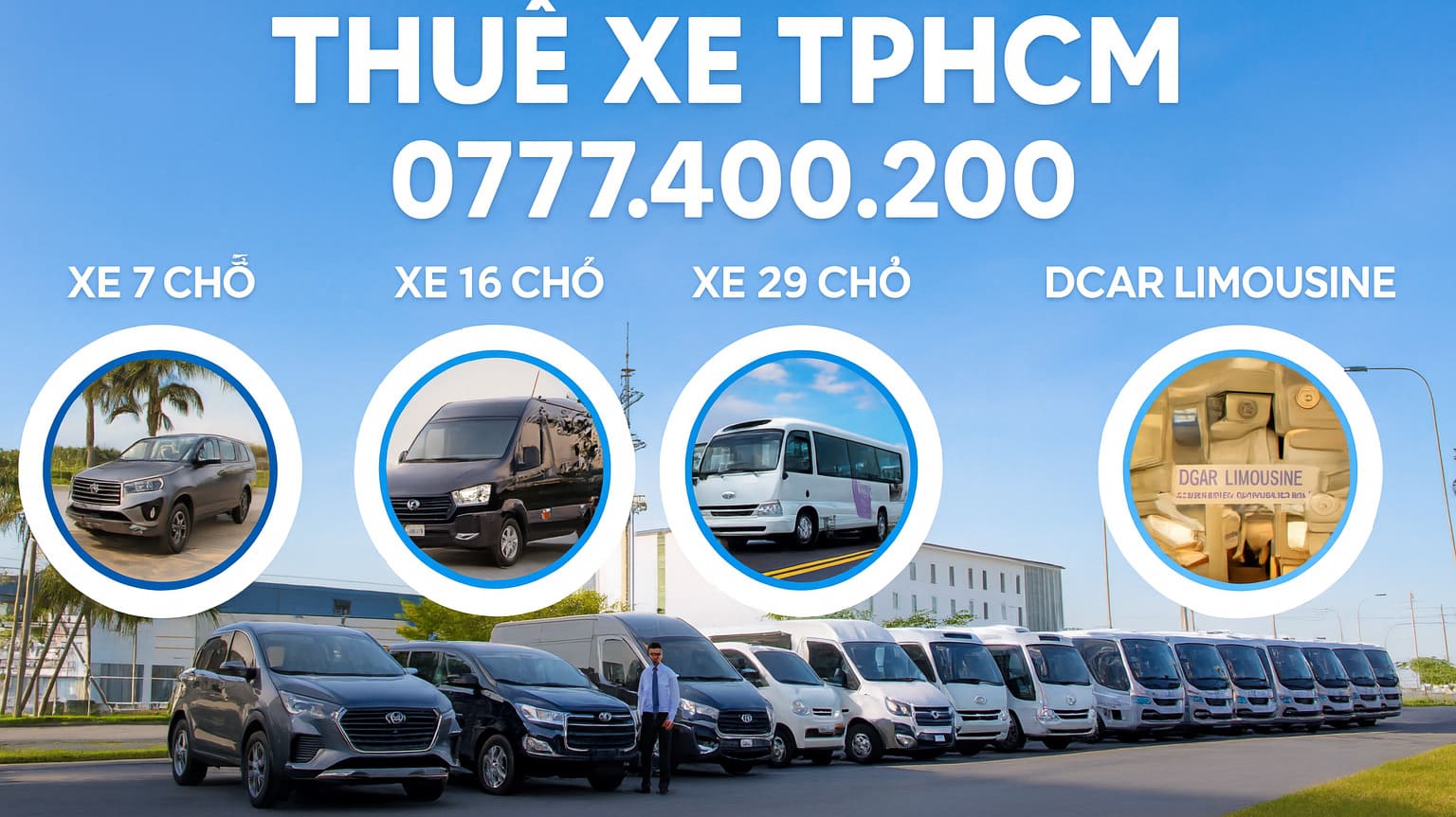 Cho thuê xe du lịch TPHCM chất lượng – Mazda, Fortuner, Solati, xe 29–45 chỗ.